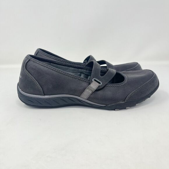 Skechers Breathe Easy Calmly Black Mary Jane Flat Slip On Shoes Women's Size 8 - Picture 1 of 10